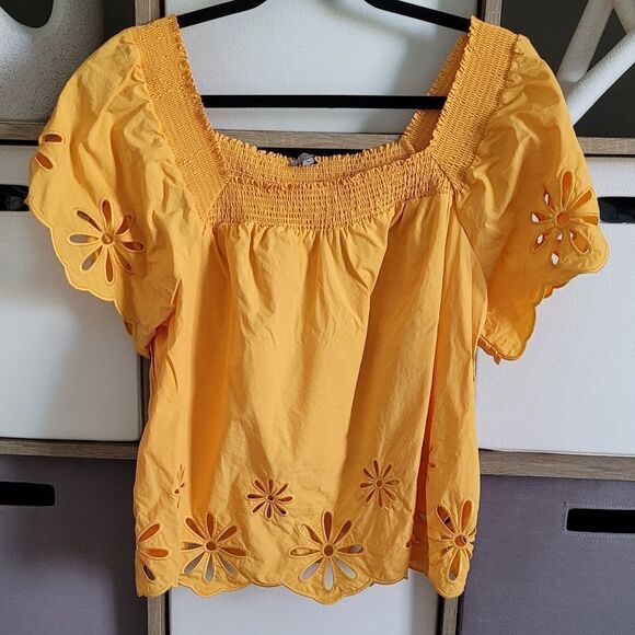 Rails Sonora ☀️Marigold eyelet Blouse Size XL - Picture 4 of 13
